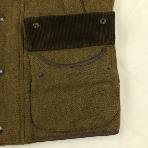 Polo Ralph Lauren Tweed Wool Down Hunting Vest Jacket Suede - Picture 8 of 8